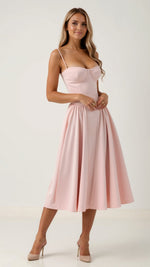 Odete - Vestido midi corpete estruturado