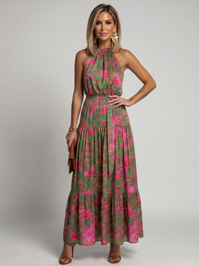 Rowen | Vestido Midi com Alças Drapadas