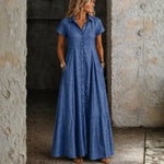 Eliza - Vestido de Denim Longo