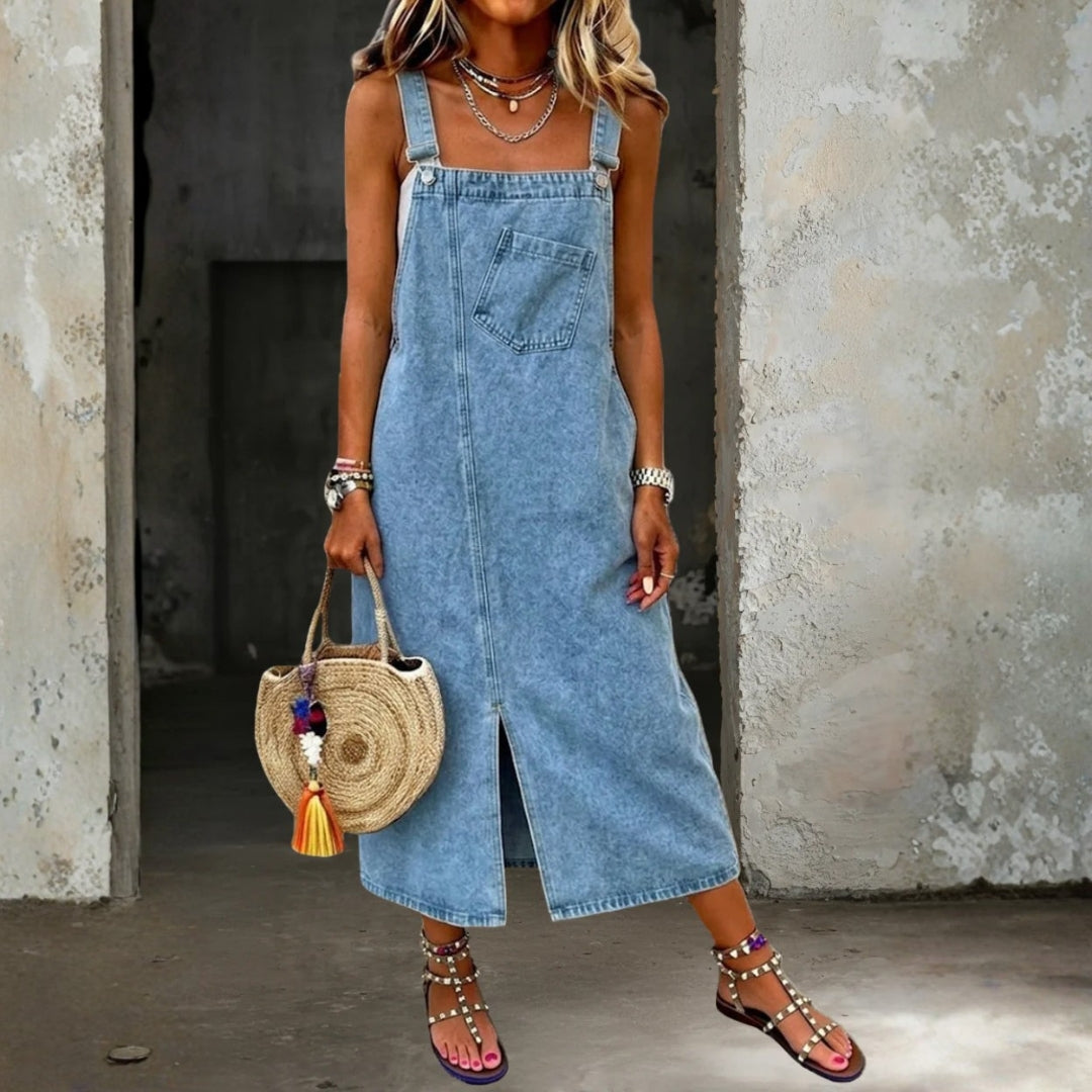 Susana - Vestido de Alças em Denim Casual