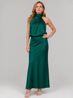 Nopal | Vestido Midi Sem Mangas com Decote Drapado