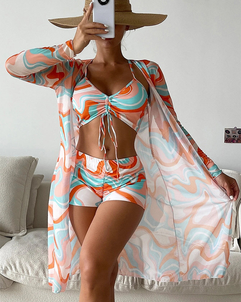 Laluna® | Conjunto de Bikini de 3 Peças com Estampa