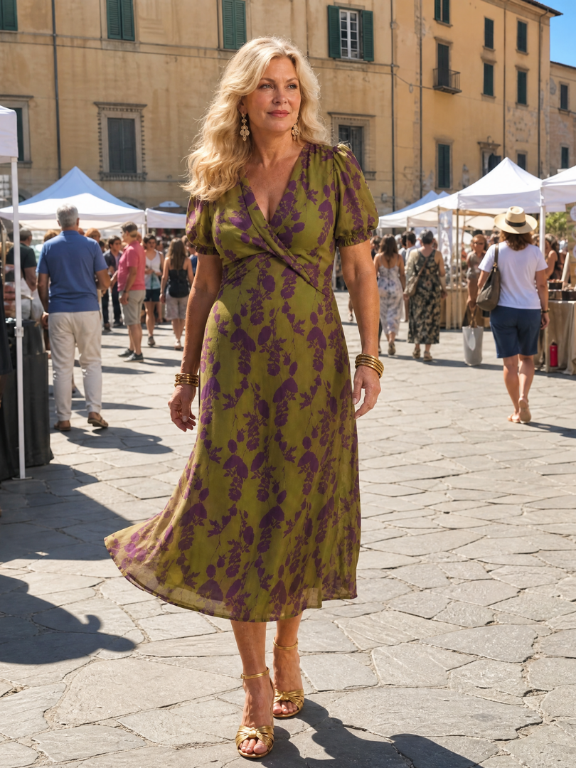 Virel | Vestido Midi Floral Relaxado