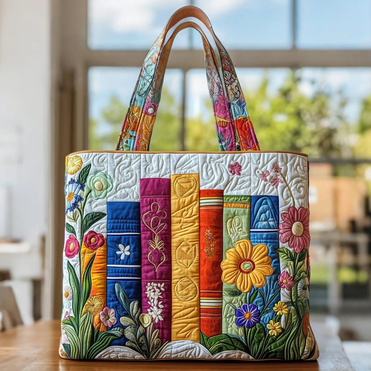 Saco Tote Floral Library