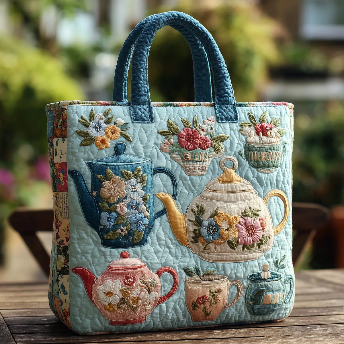 Saco Tote Floral Almofadado