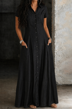 Eliza - Vestido de Denim Longo