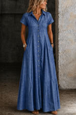 Eliza - Vestido de Denim Longo