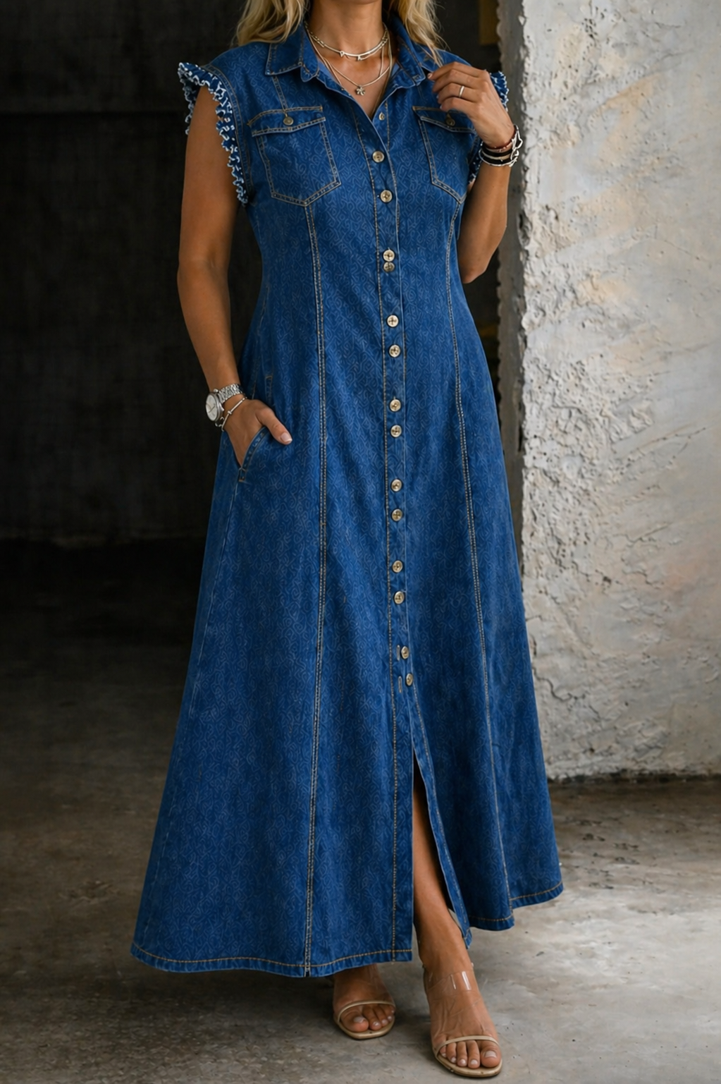 Leonor - Vestido de Jeans Tamanho Grande