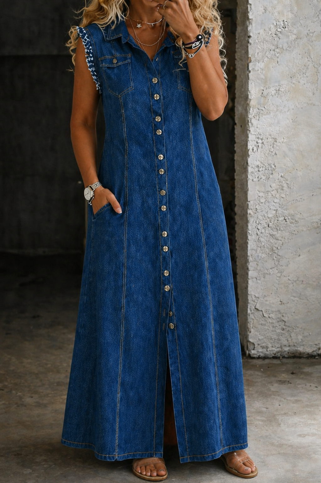 Leonor - Vestido de Jeans Tamanho Grande