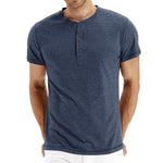 T-Shirt Henley - Malha Macia Gola
