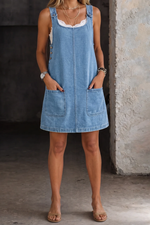 Irís - Vestido de Alças em Denim Casual