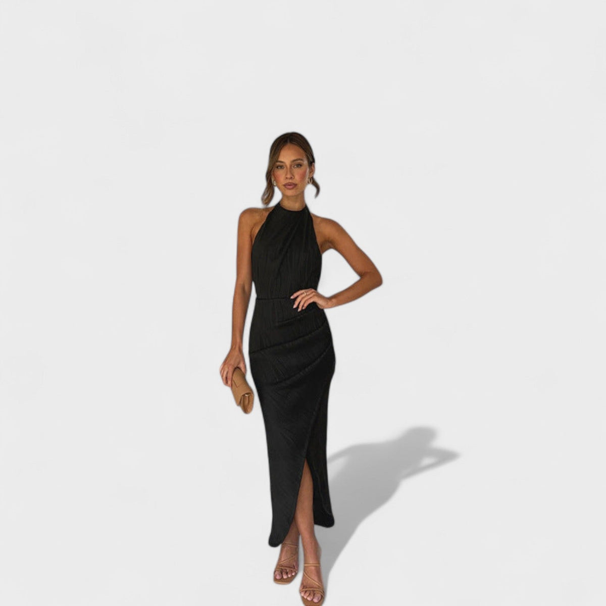 Camila - Vestido comprido com pregas