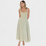 Maribel - Vestido Midi decote quadrado