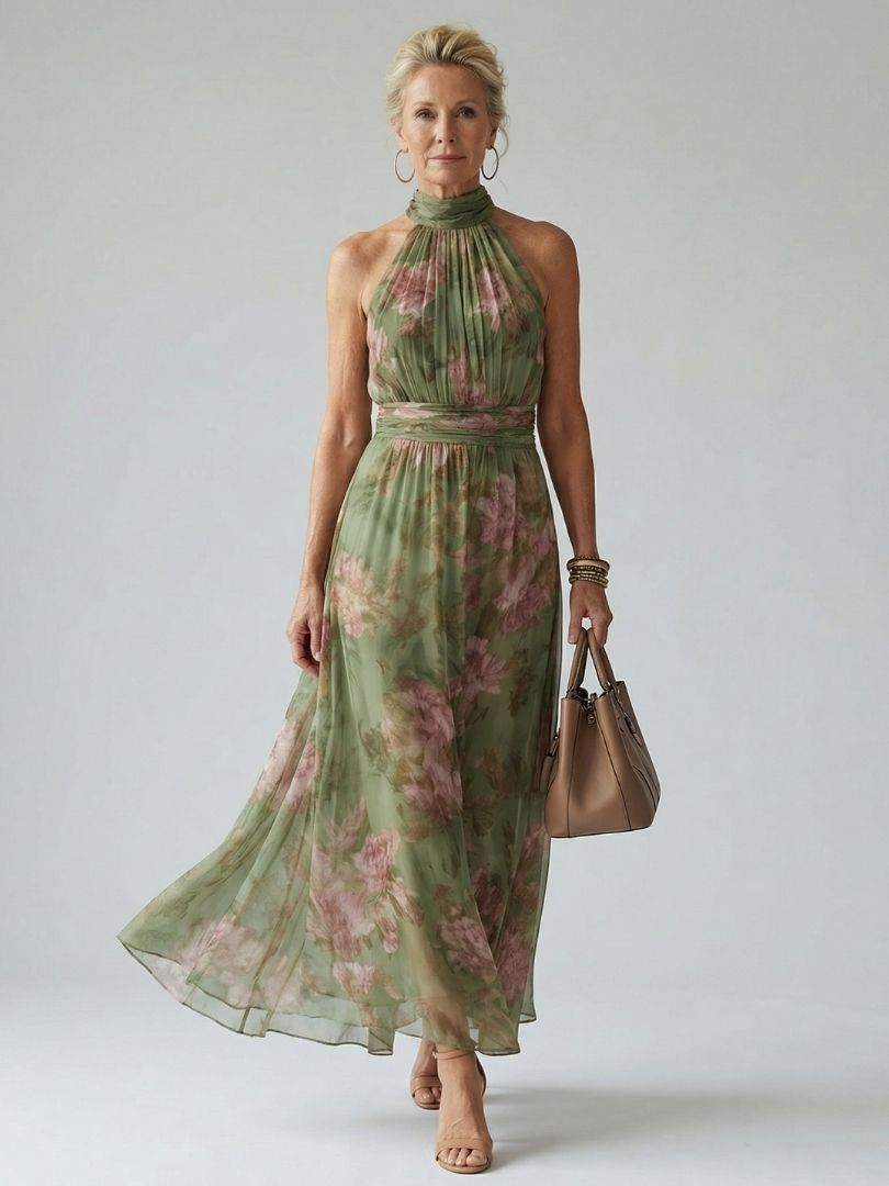 Mirelle | Vestido Midi com Alças e Pregas