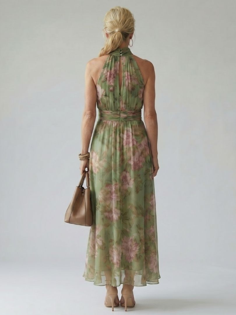Mirelle | Vestido Midi com Alças e Pregas