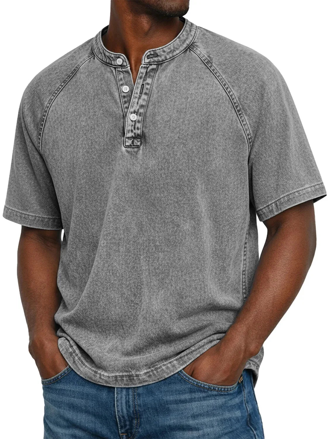 Pedro - T-Shirt Vintage com Botões