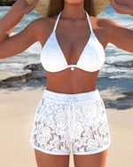 Laluna® | Elegante conjunto de bikini com rendas em uma só cor