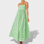 Isabel - Vestido comprido às riscas