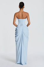 Adriana - Vestido Longo Drapeado com Fenda