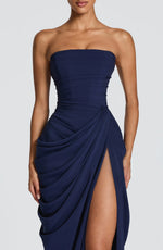Adriana - Vestido Longo Drapeado com Fenda