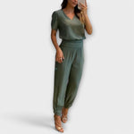 Irmelinda - Conjunto elegante camisola e calças