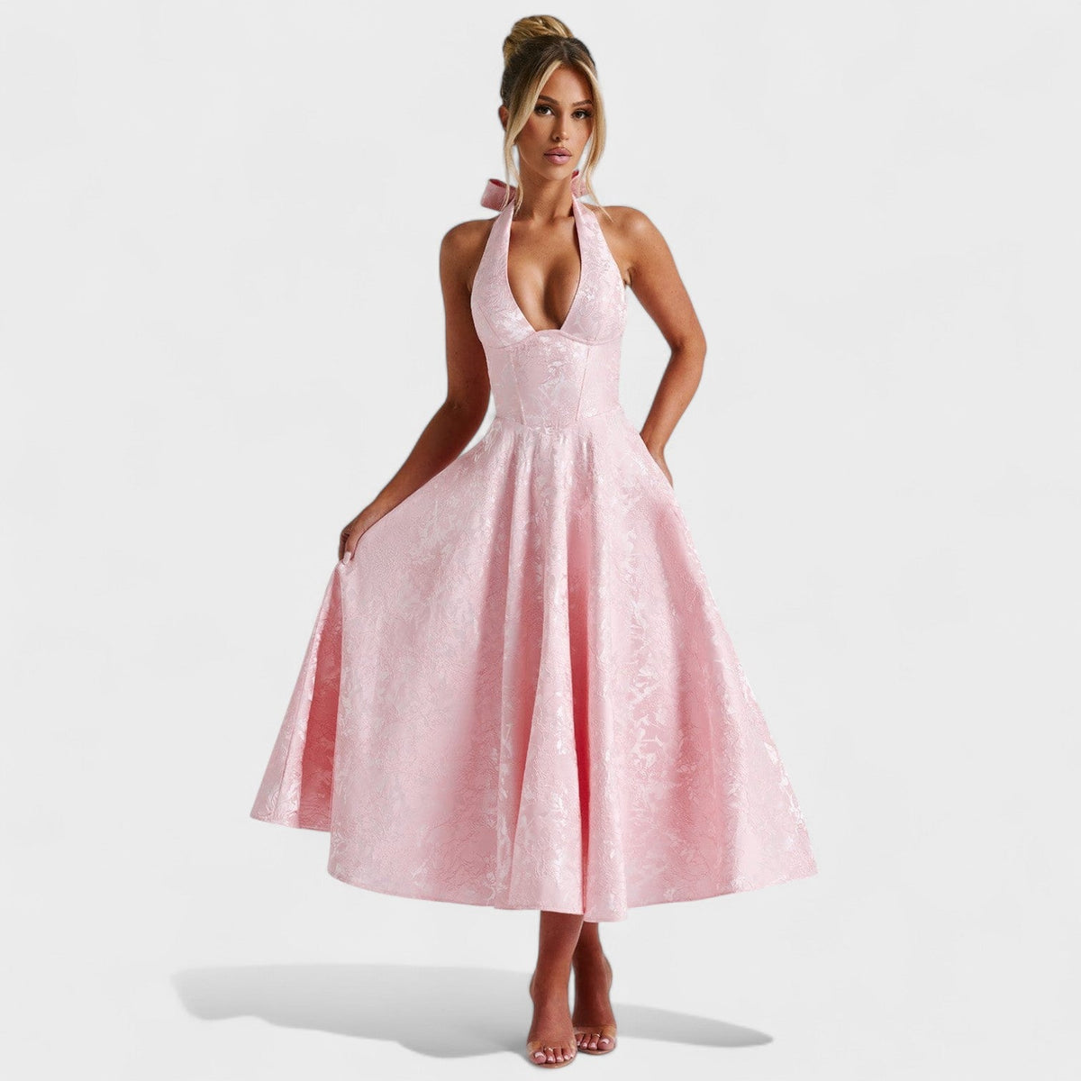 Efi - Vestido midi texturado