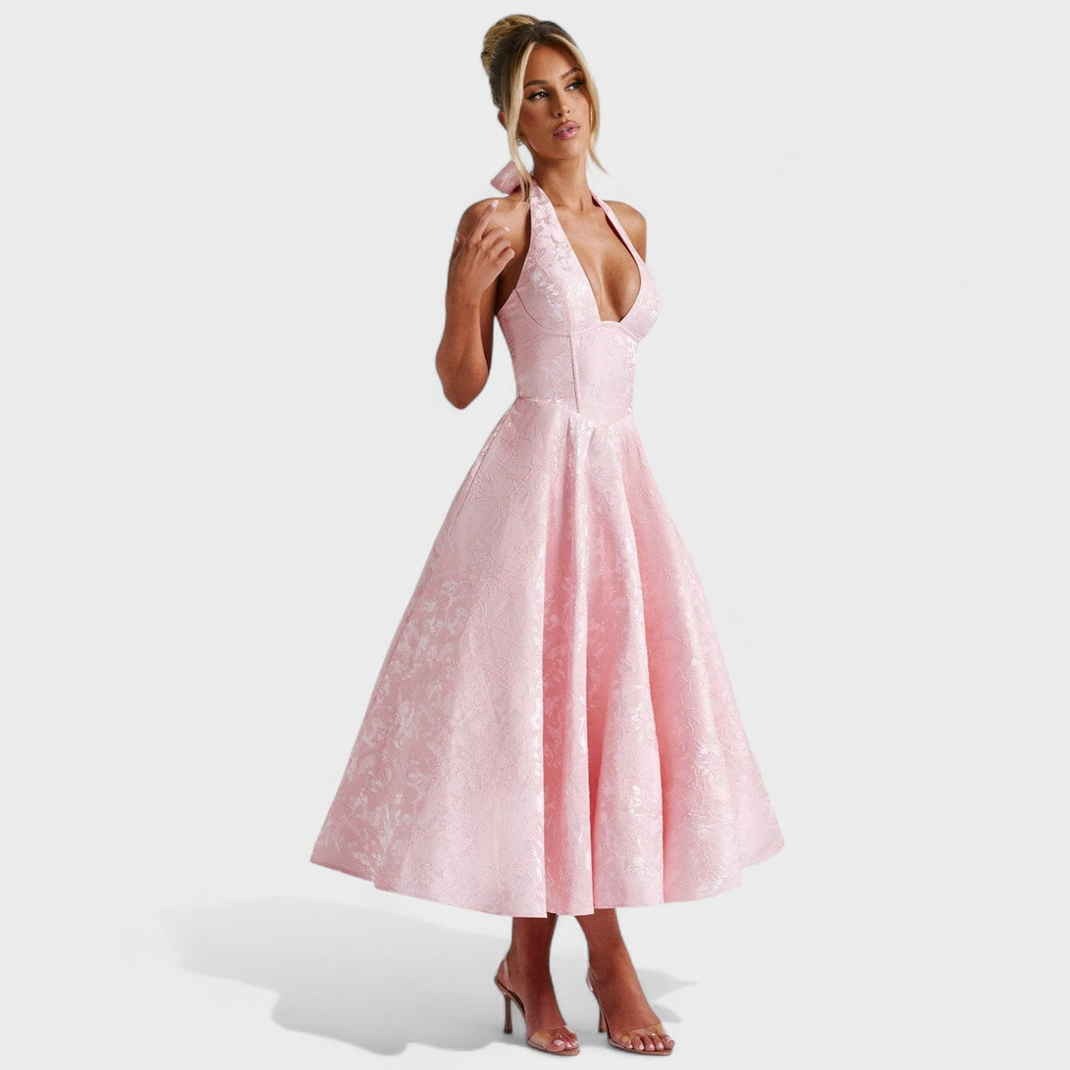 Efi - Vestido midi texturado