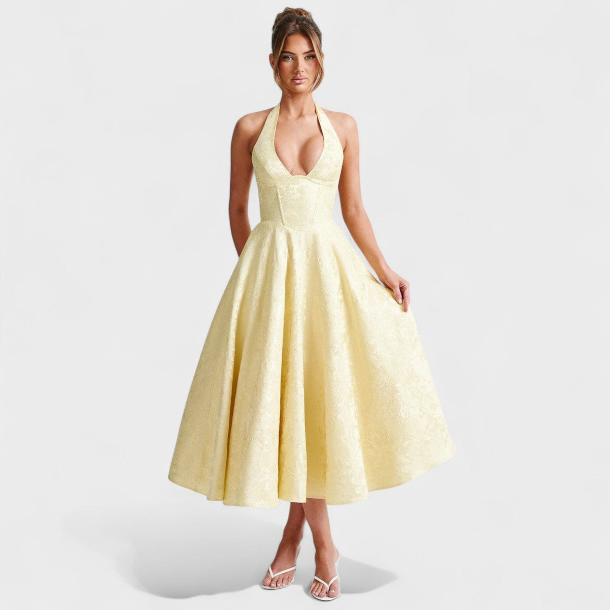 Efi - Vestido midi texturado