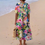 Paula - Vestido Floral em Aquarela