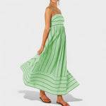 Isabel - Vestido comprido às riscas