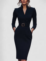 Iara - Vestido Justo Preto Refinado