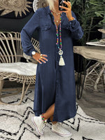 Helena - Vestido Camisa de Denim Casual Elegante
