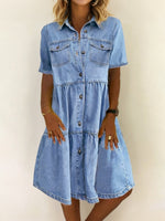 Sofia - Vestido de Jeans Casual Elegante