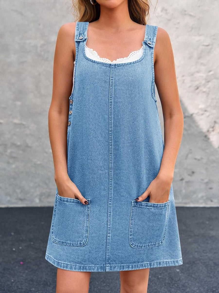 Irís - Vestido de Alças em Denim Casual