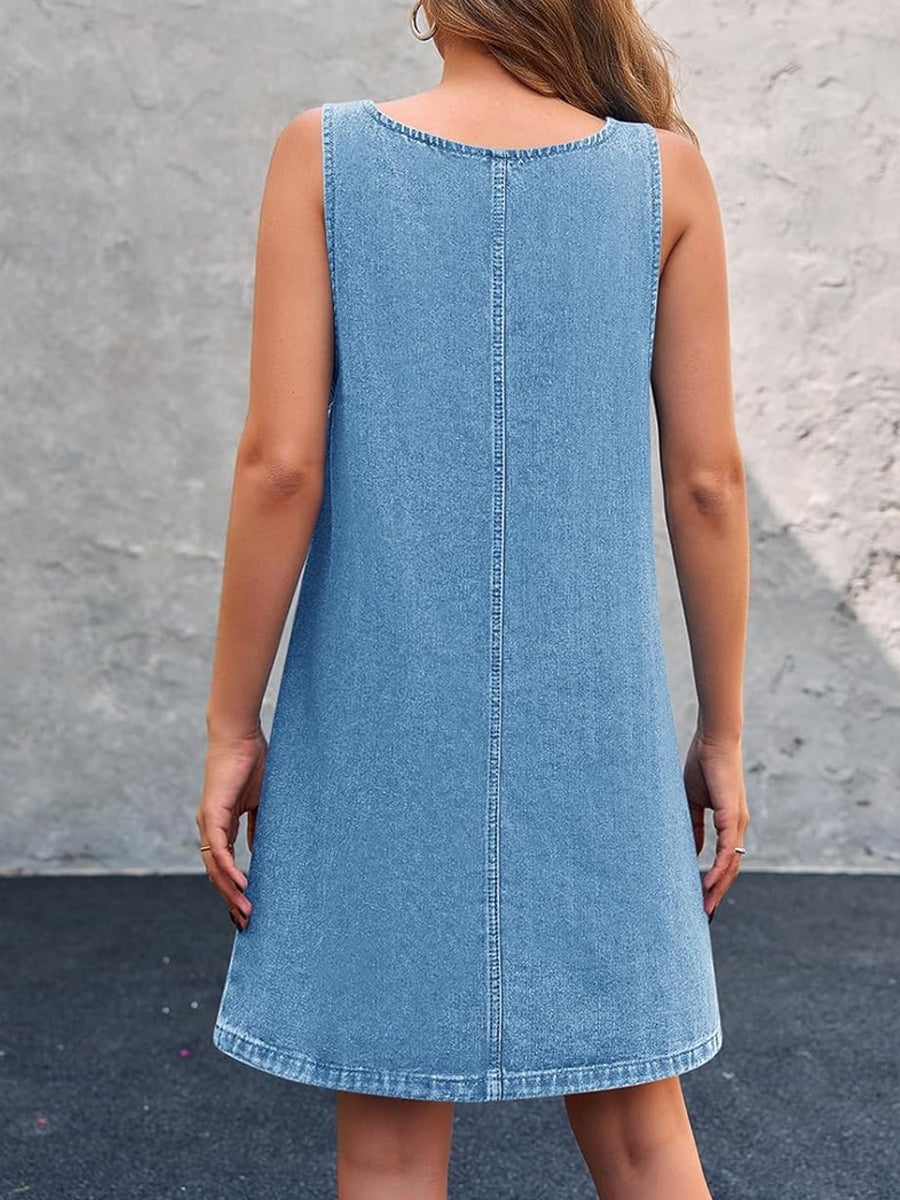 Irís - Vestido de Alças em Denim Casual