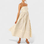Isabel - Vestido comprido às riscas