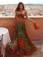 Aria - Vestido Maxi Estampado Abstrato