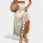 Saia midi com renda