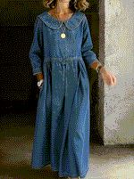 Leonor - Vestido de Denim com Gola Peter Pan