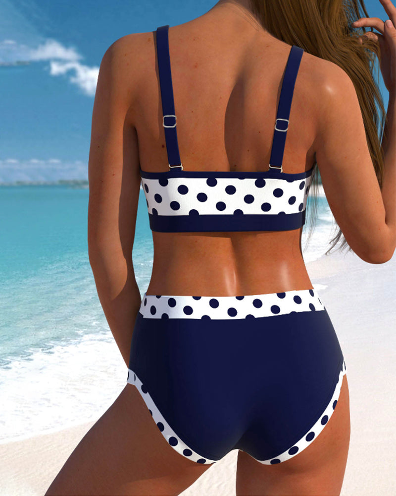 Liesbeth - Bikini de cintura alta com design em patchwork