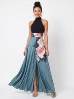 Olympas | Vestido Maxi de Saia Floral com Alças