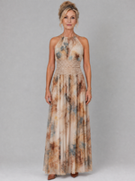 Elavenue | Vestido Maxi de Alças com Cintura em Renda