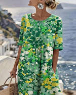 Fatima- Vestido Midi Estampado
