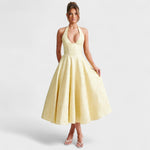 Halina - Vestido midi com espartilho