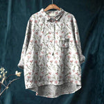 Rute - Camisa Casual com Padrão Floral Rosa de Primavera