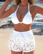 Laluna® | Elegante conjunto de bikini com rendas em uma só cor