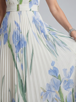 Ophelia | Vestido Midi Floral Sem Mangas com Decote Quadrado