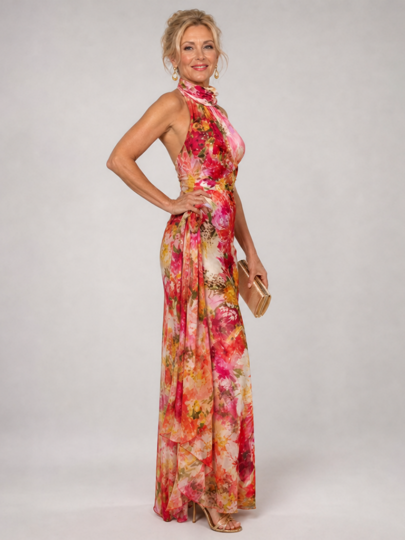 Elisabetta | Vestido Maxi de Impressão Floral com Alças