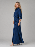 Mirque | Vestido Maxi de Manga Longa com Frente Envolvente
