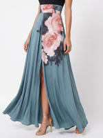 Olympas | Vestido Maxi de Saia Floral com Alças